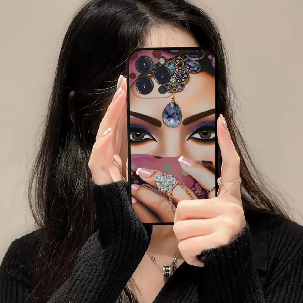 Woman In Hijab Face Muslim Islamic Girl Phone Case For iPhone 14 11 12 13 Mini Pro XS Max Cover 6 7 8 Plus X XR SE 2020 Funda