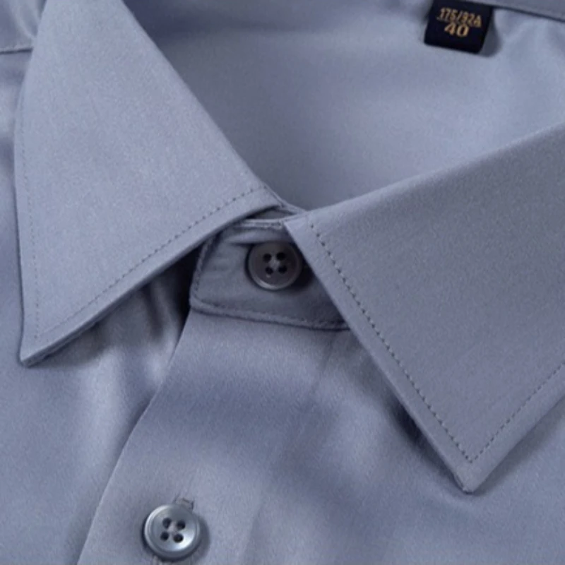 

New Modal Anti-Wrinkle Men Shirt Long Sleeves Dress Shirts Camisa Social Business Office Blue black White Shirts Men Long Sleeve