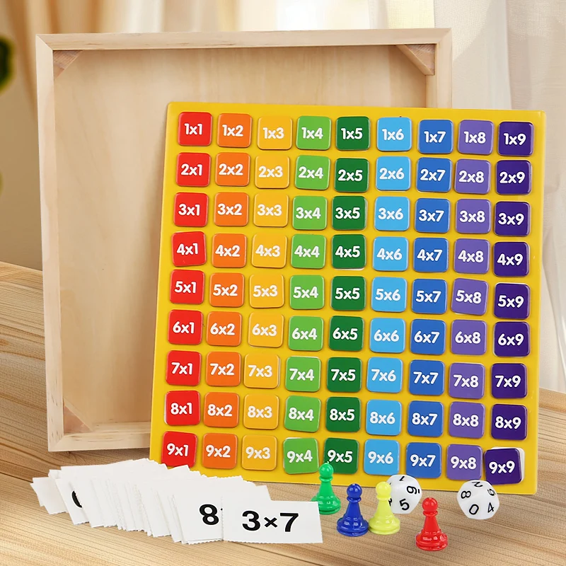 Houten Montessori 2-in-1 magnetisch bord van vermenigvuldiging voor kinderen Cognitief wiskundespel Vroeg educatief speelgoed Leermiddelen Geschenken