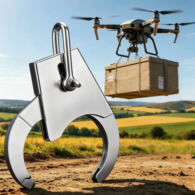 Stainless Steel Auto Release Hook Heavy Duty Self Locking Quick Release Device For UAV Lifting Transport System Rigging Tool