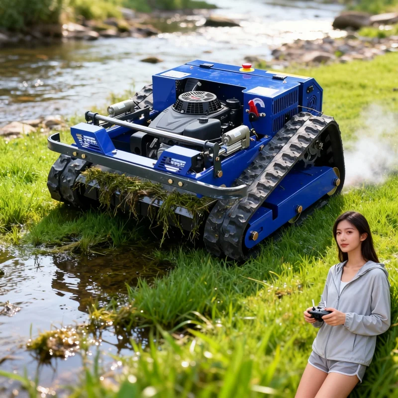 Customized 2025 Innovative Industrial Grade 4 Stroke Lawn Mower - Self Propelled Remote Controlled for Farm Garden Orchard