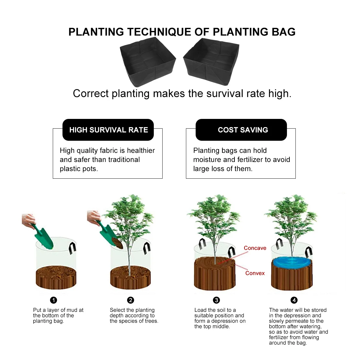 

Planting Bags Nonwoven Fabric Thickened Breathable Reusable Growing Container Flower Vegetable Garden Balcony Farm Balcony