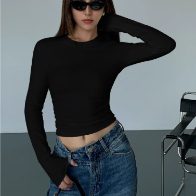 

Tight-Fitting Quick-Dry Yoga Long-Sleeve T-Shirt Outerwear Breathable Running Top Pilates Workout Fitness Top