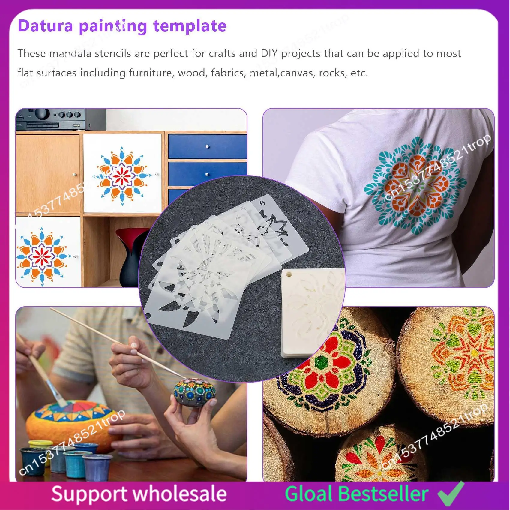 A38M 56 Pack Mandala Dot Painting Templates Stencils Perfect For DIY Rock Painting Art Projects 3.6X3.6 Inch 9X9 Cm