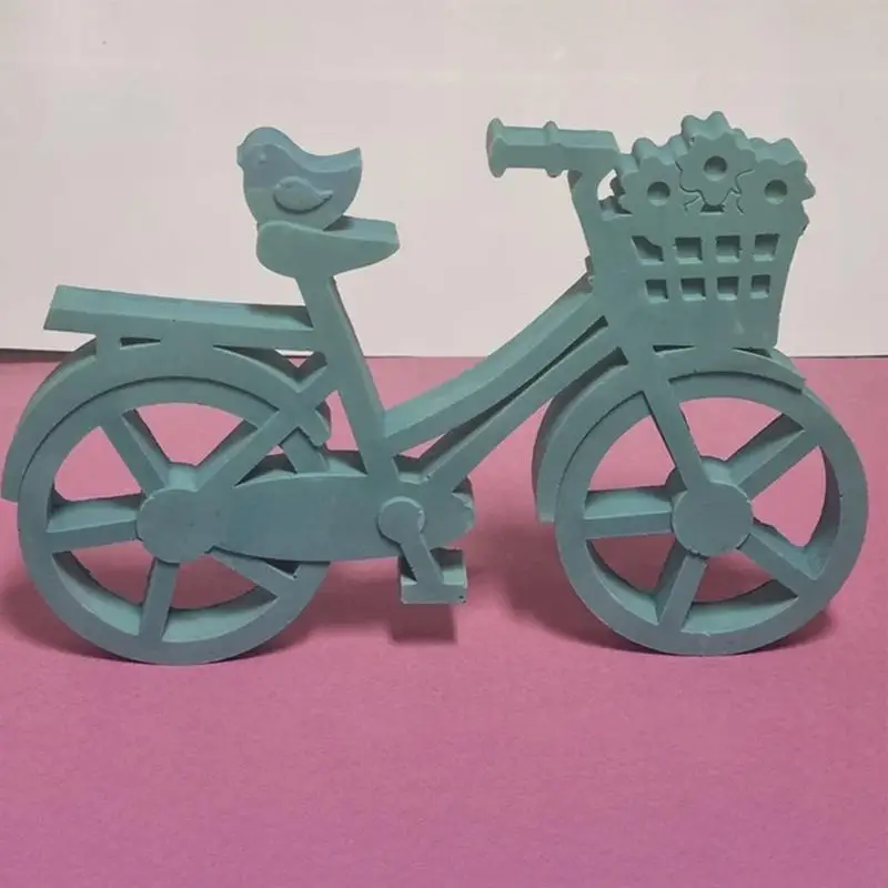 3D Silicone Bike Mold With Basket Gypsum Mounted Incense Expanding Gypsum Mold Resin Cycling Aromatherapy Candle Mold