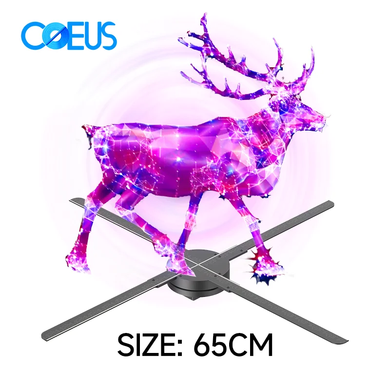 65CM 4 Blades Advertising Display Technology Holographic LED Fan Billboard 3D Hologram Pictures Video Technology Projector