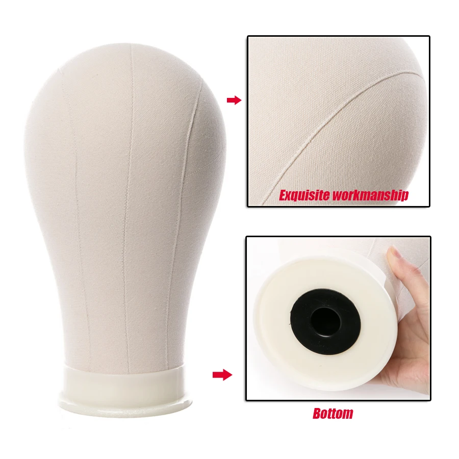 قماش شعر مستعار رئيس شعر مستعار حامل 21-25 بوصة المعرضة رئيس لتصفيف الشعر عرض صنع حامل شعر مستعار مع رئيس شعر مستعار يدعم حامل