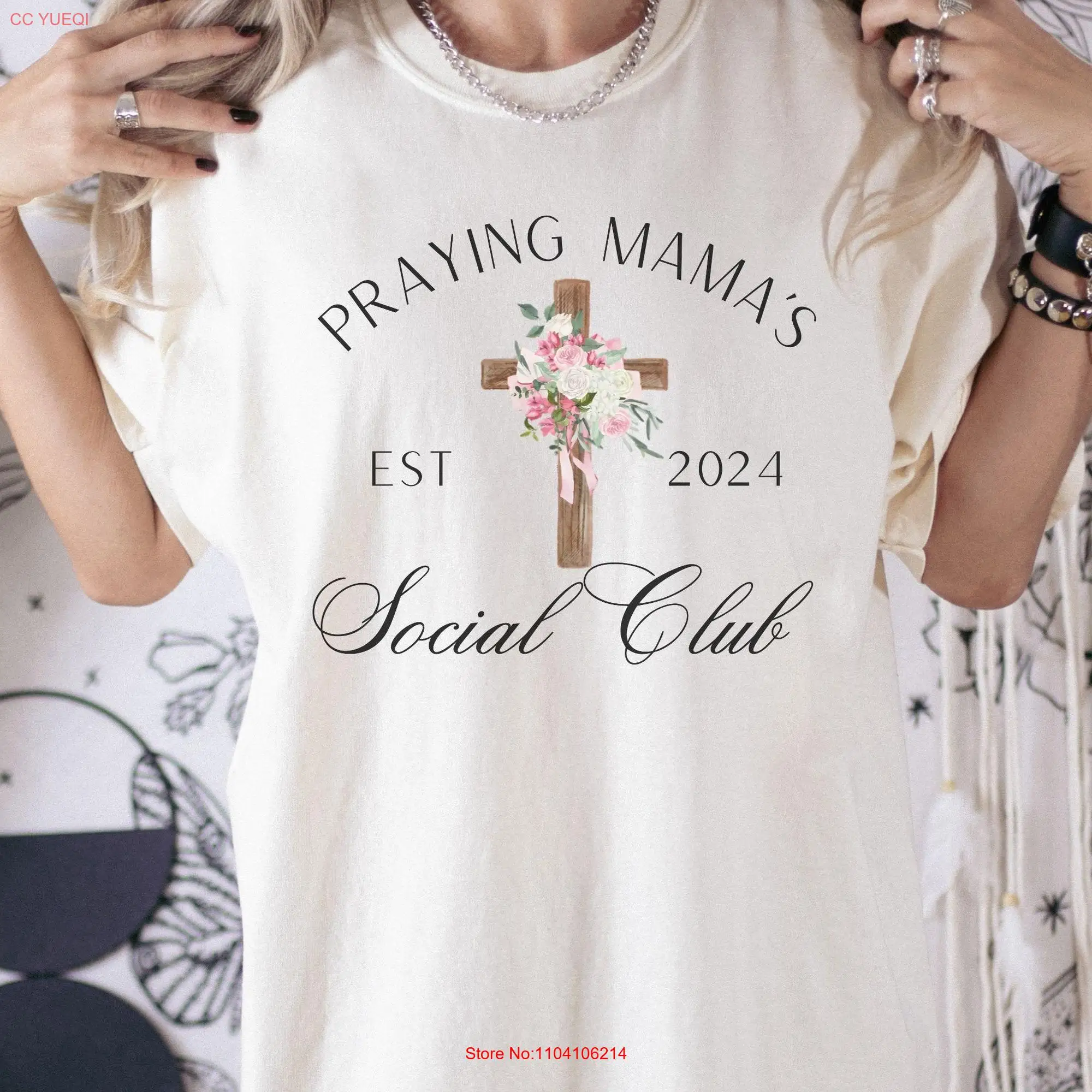 Coquette Christian T Shirt Religious for Social Club Floral Pink Bow Faith long or short sleeves