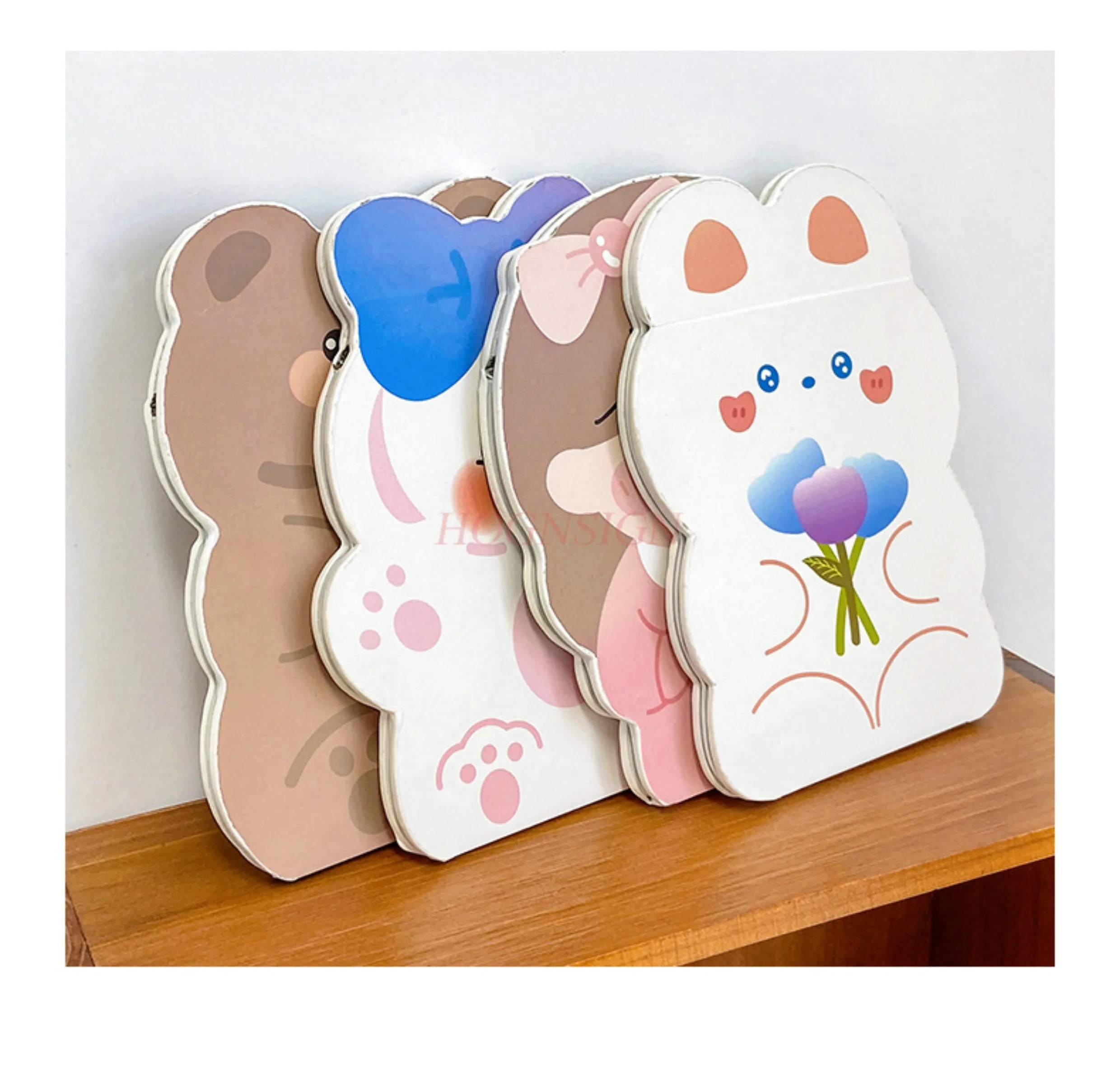 Specchio per trucco pieghevole Specchio per trucco carino portatile per dormitorio per studenti da ufficio desktop di alta bellezza