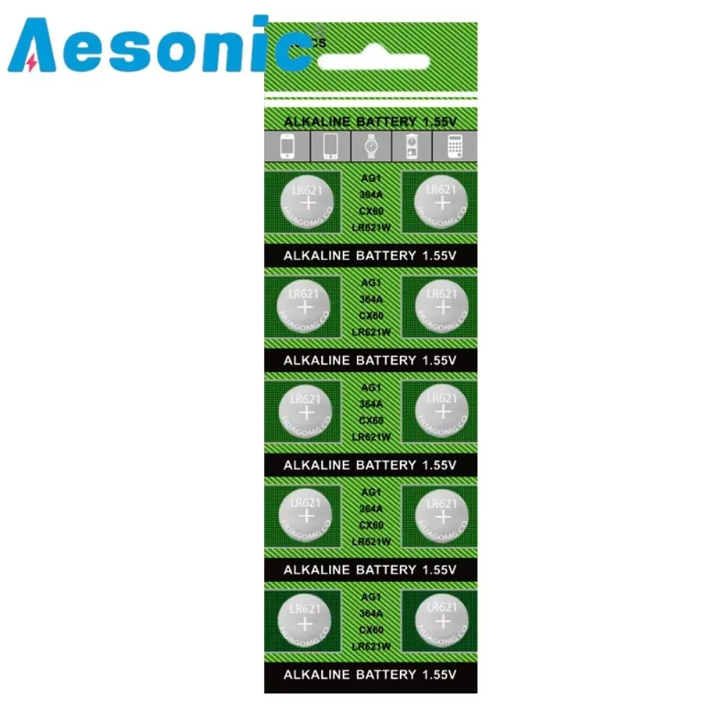 10PCS AG1 SR621SW Button Battery LR621 364 164 531 SR621 SR60 CX60 for Watch Toys Remote Cells Coin Batteries