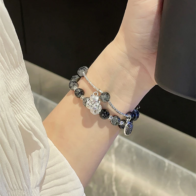 22 20mm Watch Strap for Huawei Watch Fit 2 Classic Luxury Black Bead Bracelet for Huawei GT4 41mm 46 Smart Wristband Accessories