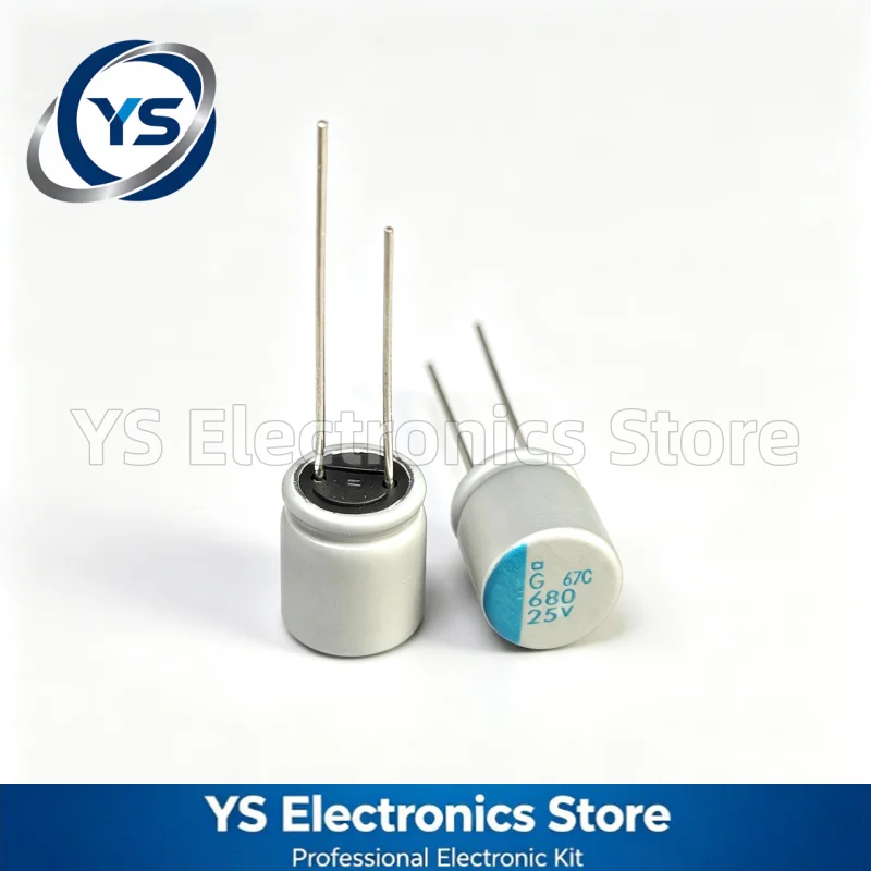 10pcs/lot Nippon PSG Series 680UF25V 10X11.5MM 25V 680UF NCC Conductive Polymer Aluminum Solid Capacitors 25V680UF 20%