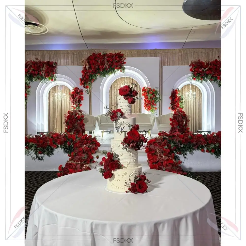 wedding backdrop High Quality Rectangle Pink Gold Edge Wedding Backdrop Acrylic Decoration Event Party