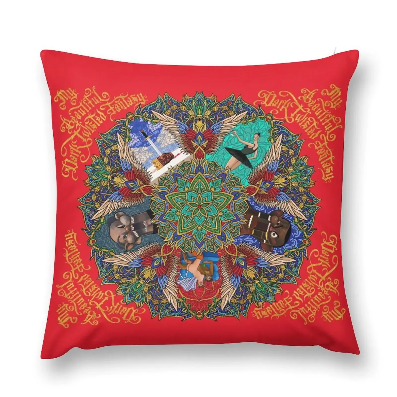 My Beautiful Dark Twisted Fantasy Mandala Throw Pillow New year Throw Pillow Throw Pillow Covers