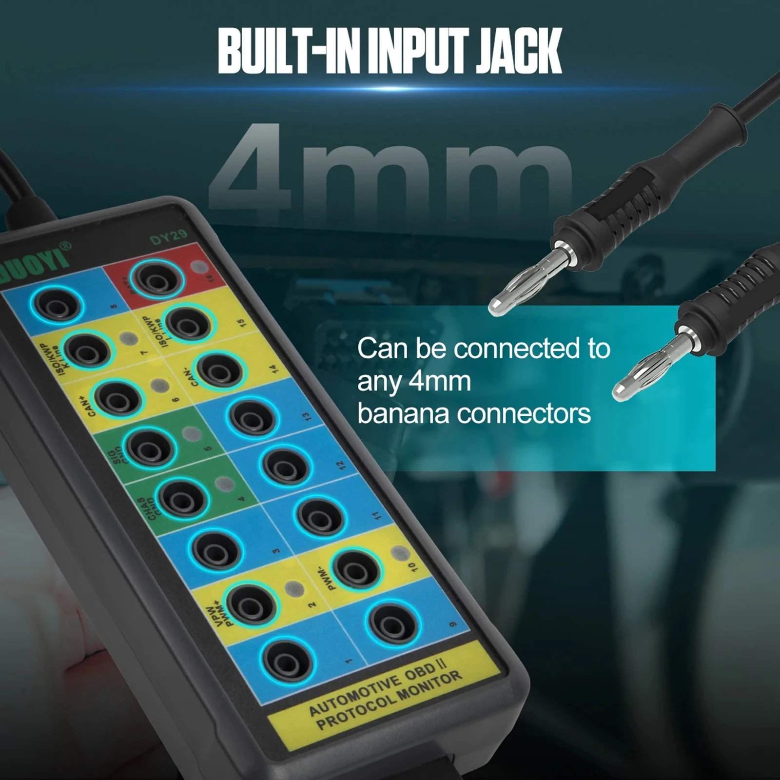 Electrical Diagnostic Tools Can Bus Analyzer Breakout Box Can Bus Breakout Box w/ LED Light Auto OBDII Protocol Detector 16-Pin