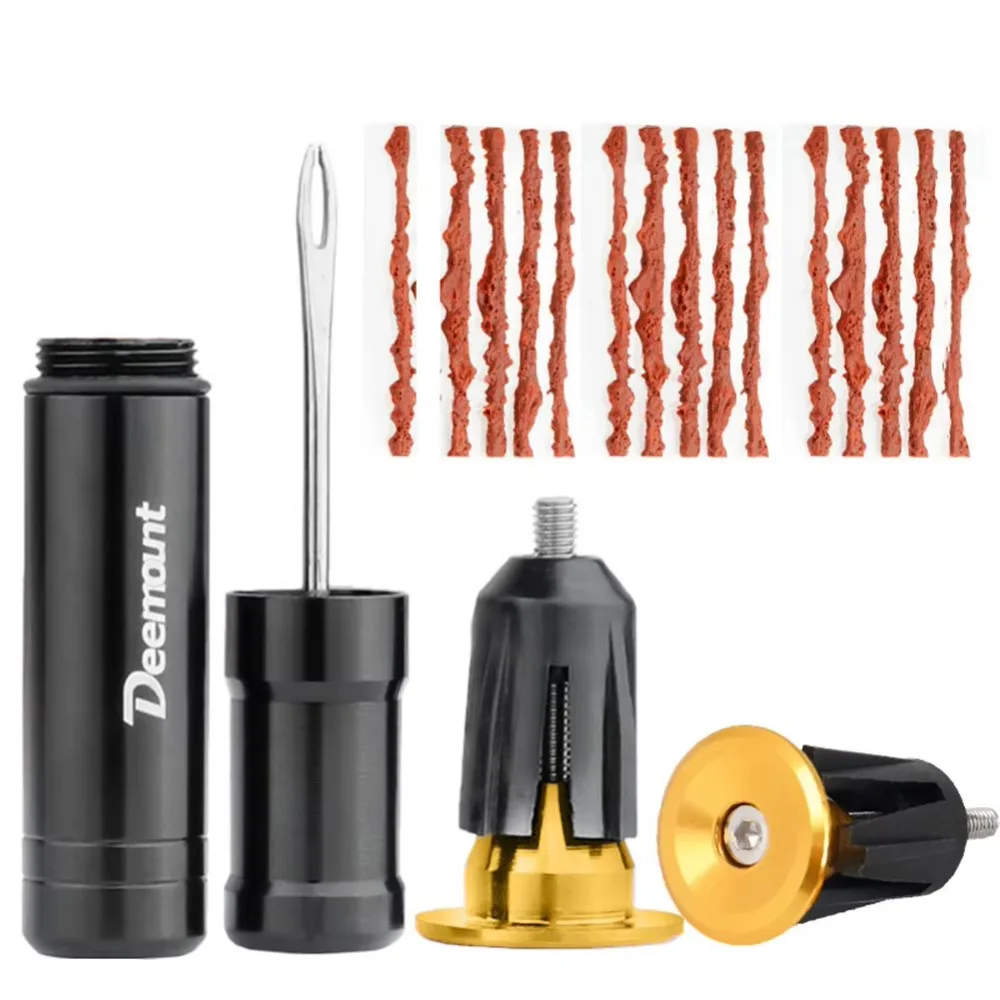 

High Viscosity Bike Tire Repair Strips with Handlebar Plug Waterproof Tubeless Maintain Tool Lightweight Portable