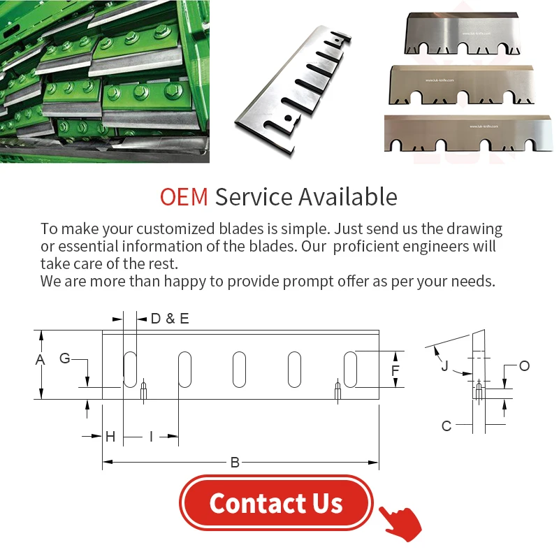 2025년 OEM 공장도 가격 옥수수 수확기 블레이드 사료 수확기 블레이드 교체 사일리지 커터 블레이드
