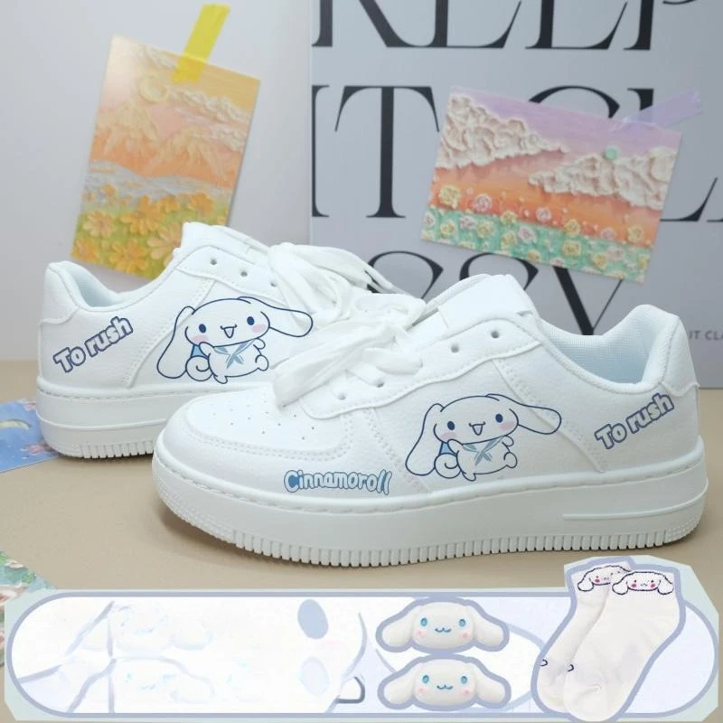 

Cinnamoroll Anime Sneakers Women Board Shoes Casual Sneakers Cartoon Comfort Student Sports Shoes Cute White Shoes