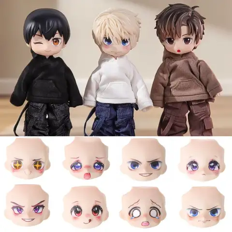 Cute Change Faces OB11 Face Face Expression Sostituibile Head Shell 3D Anime Decal Occhi Sostituzione viso con trucco