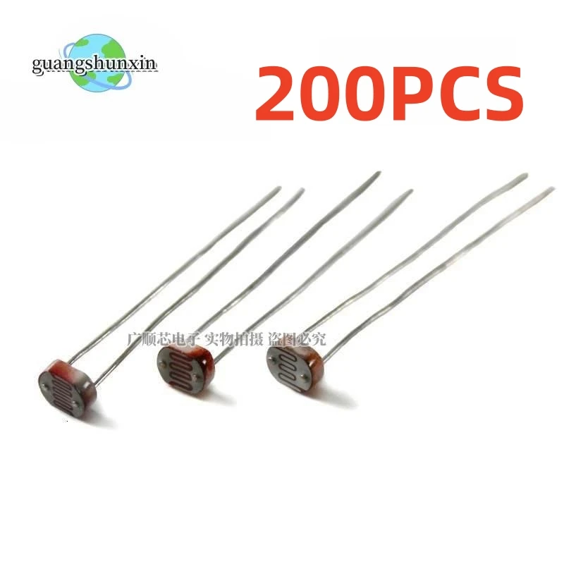 200 buah 5506 5516 5528 5537 cahaya tergantung Resistor LDR 5MM fotoresistor grosir ritel fotokonduktif