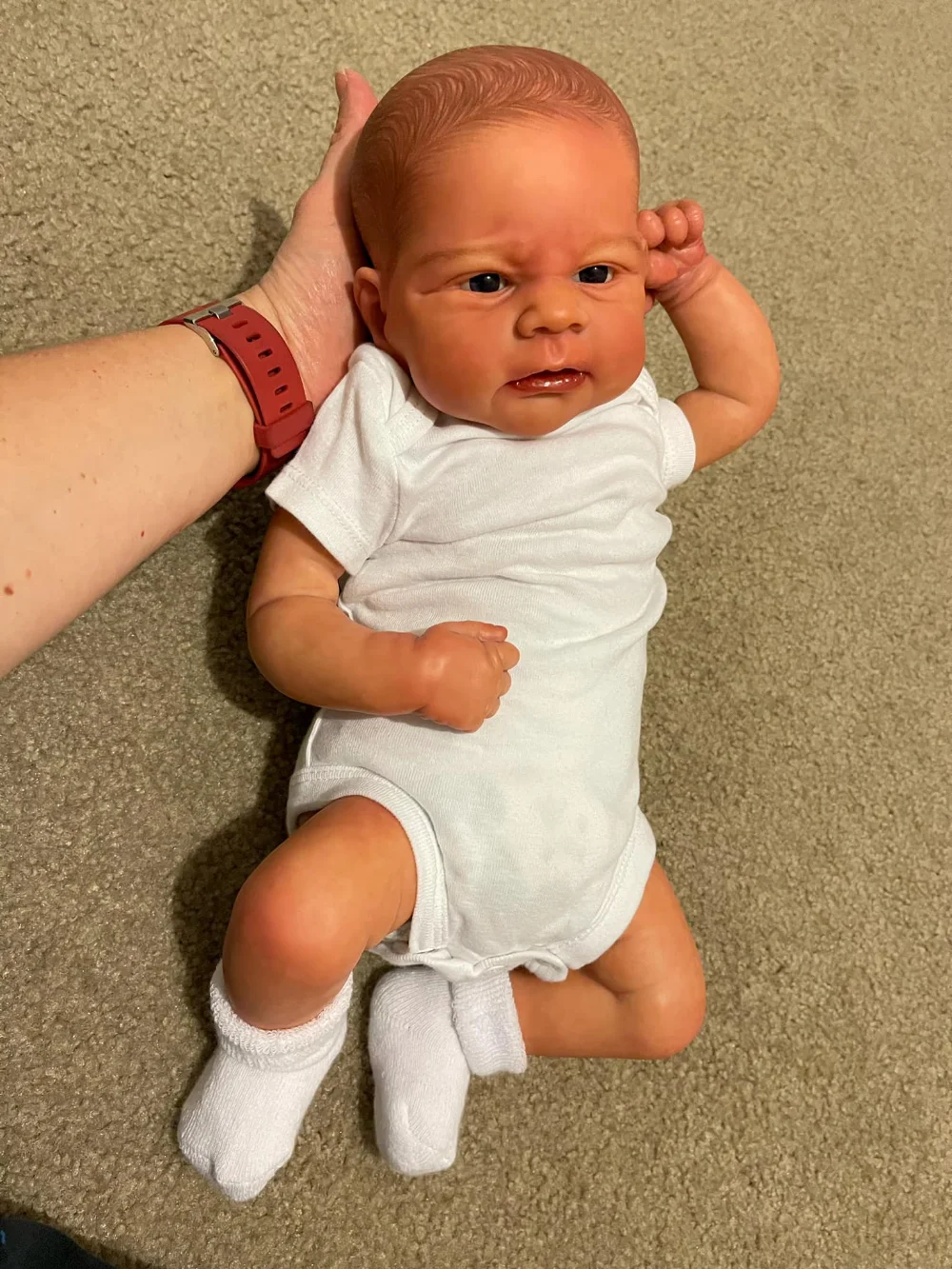 

18inch Reborn Doll Elijah Newborn Baby Size Handmade 3D Skin Multiple Layers Painting with Visible Veins Bebe Reborn Doll Toys