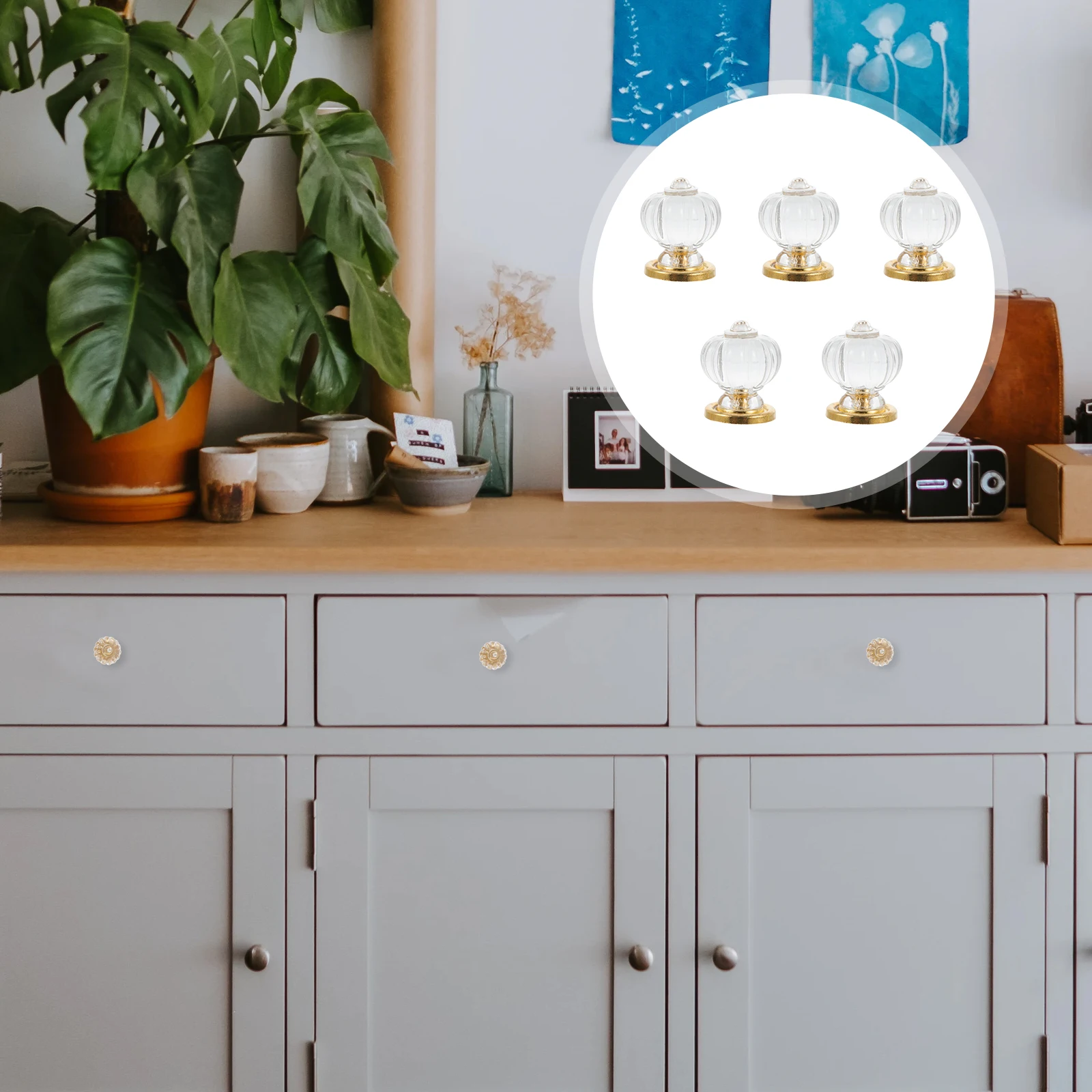 

5pcs Crystal Clear Acrylic Drawer H les Cabinet Knobs Transparent Door Pulls Suitable for Kitchen Wardrobe Bookcase