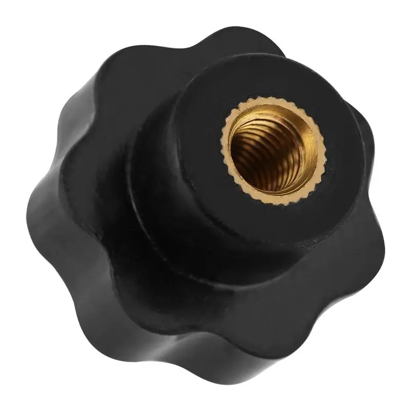 CYCLI-30PCS M6 Internal Thread Knob Screw Plastic Star Head Clamping Knob Black M6 X 25