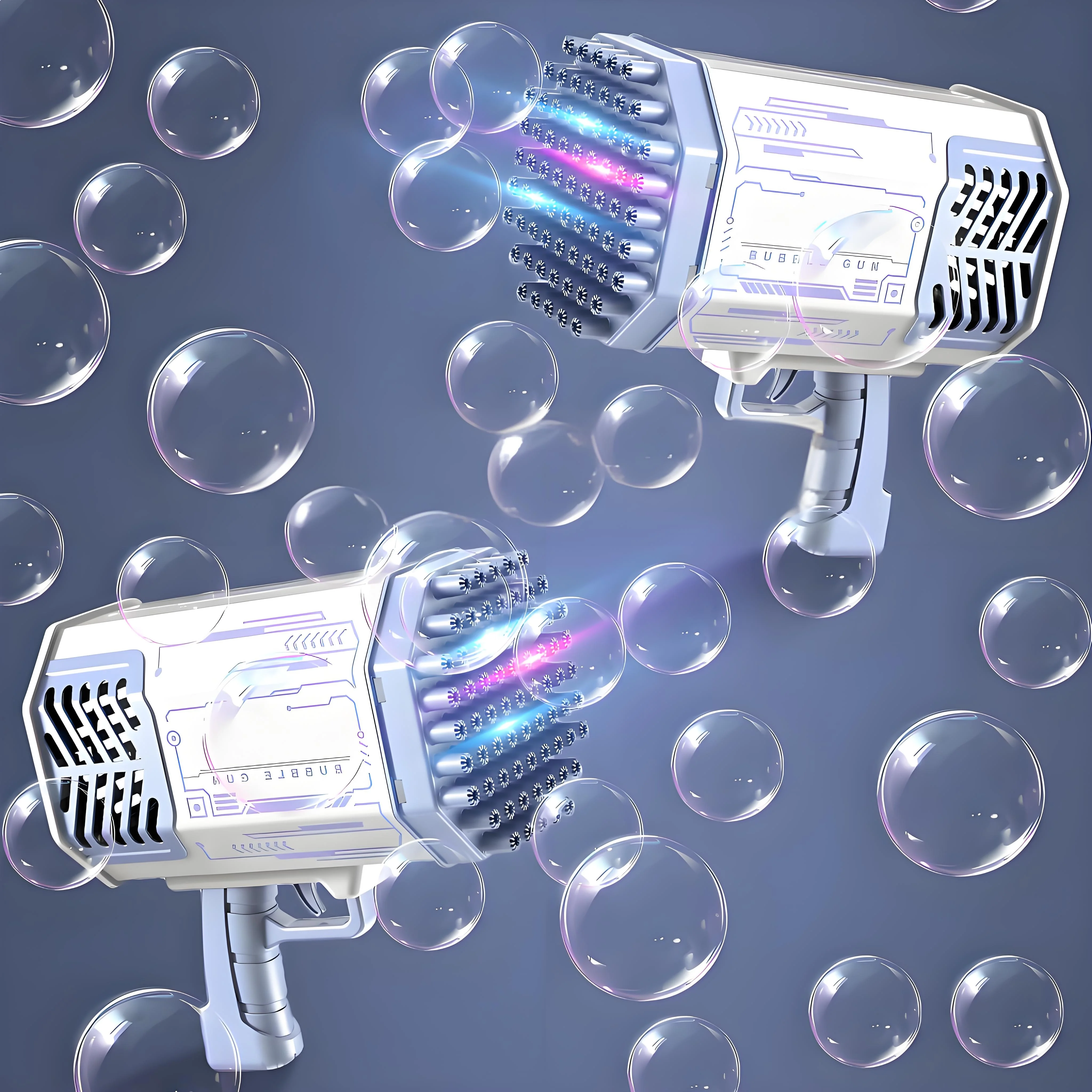 Pistola Blaster de Bolha Automática com Luzes LED |   Não-Stop Milhares de Bolhas |   Diversão interna e externa para crianças a crianças
