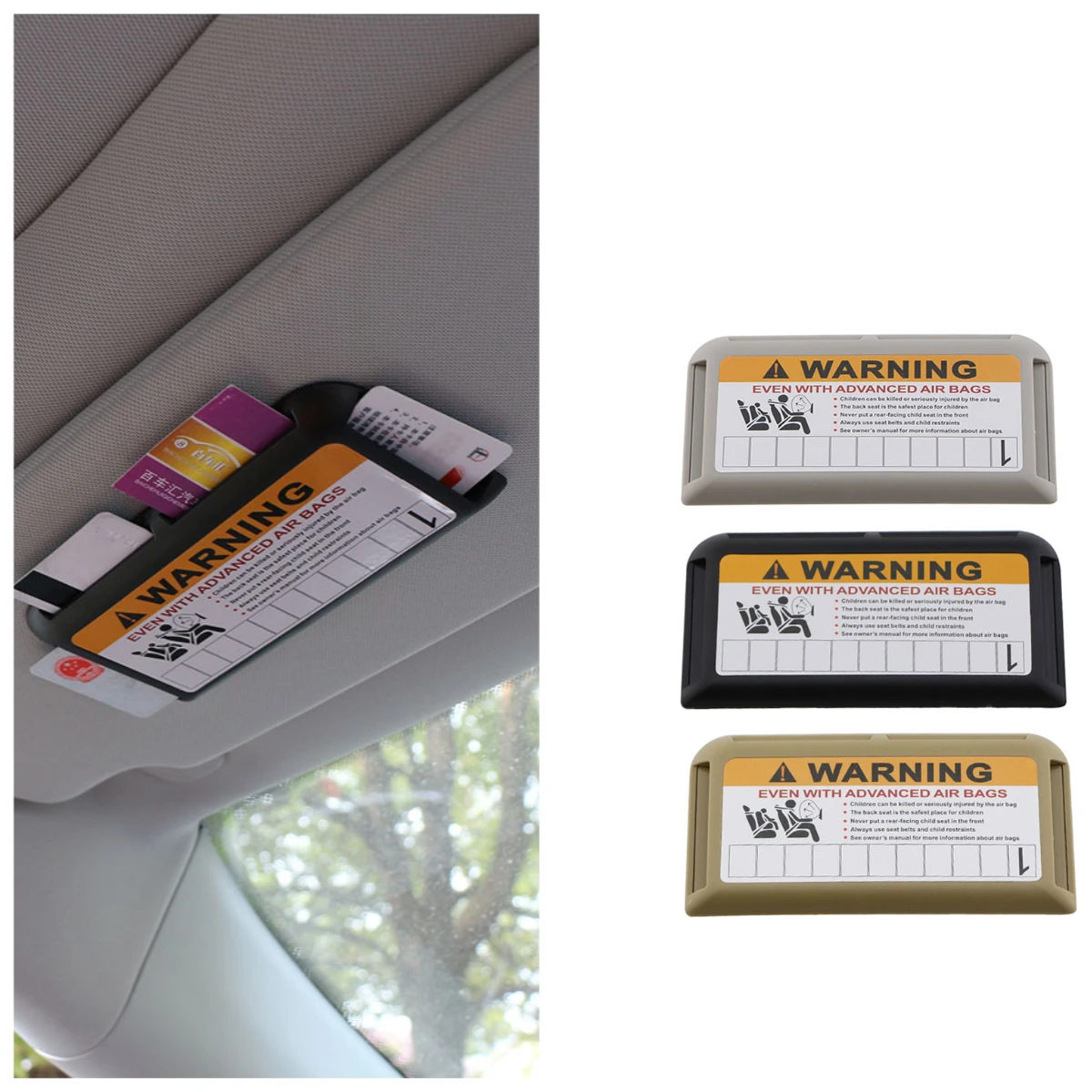 Car Card Clip Sun Visor Organizer Temporary Parking Card Holder Dash Board Paste Mount Auto Interior Storage Stowing Tidying 1Pc