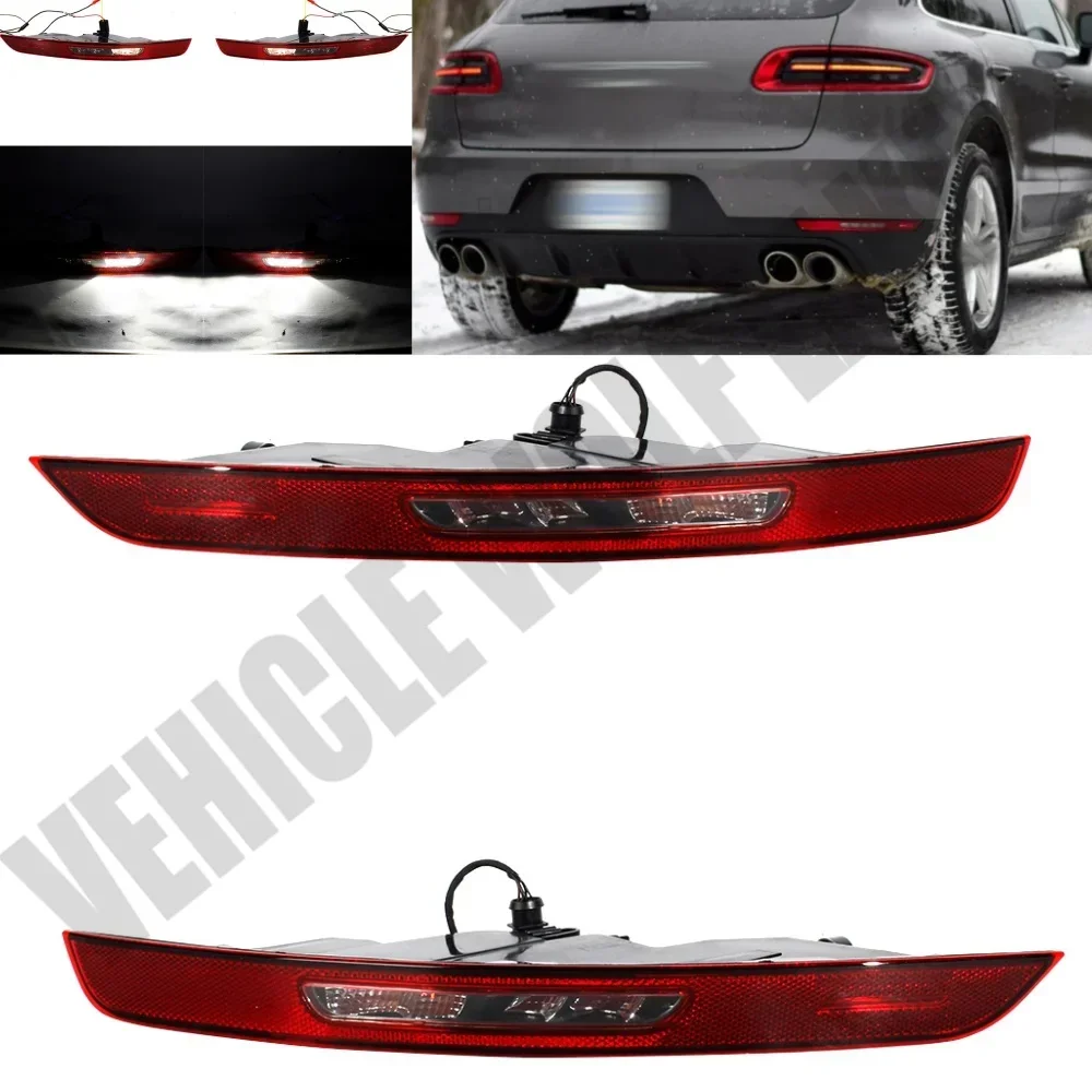 

Pair For Porsche Macan 2015 2016 2017 2018 2019 Left+Right LED Rear Bumper Reflector Lights Lamp 95B945725J 95B945726J