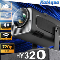 Hot HY320 4K Android 11 Projector Native 1080P 390ANSI HY320 Dual Wifi6 BT5.1 1280*720P For Outdoor Cinema Portable Projetors