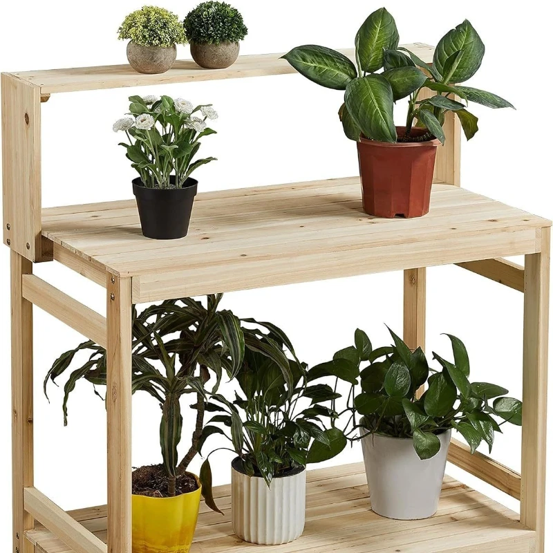 

Outdoor potted plant workbench garden work table terrace wooden