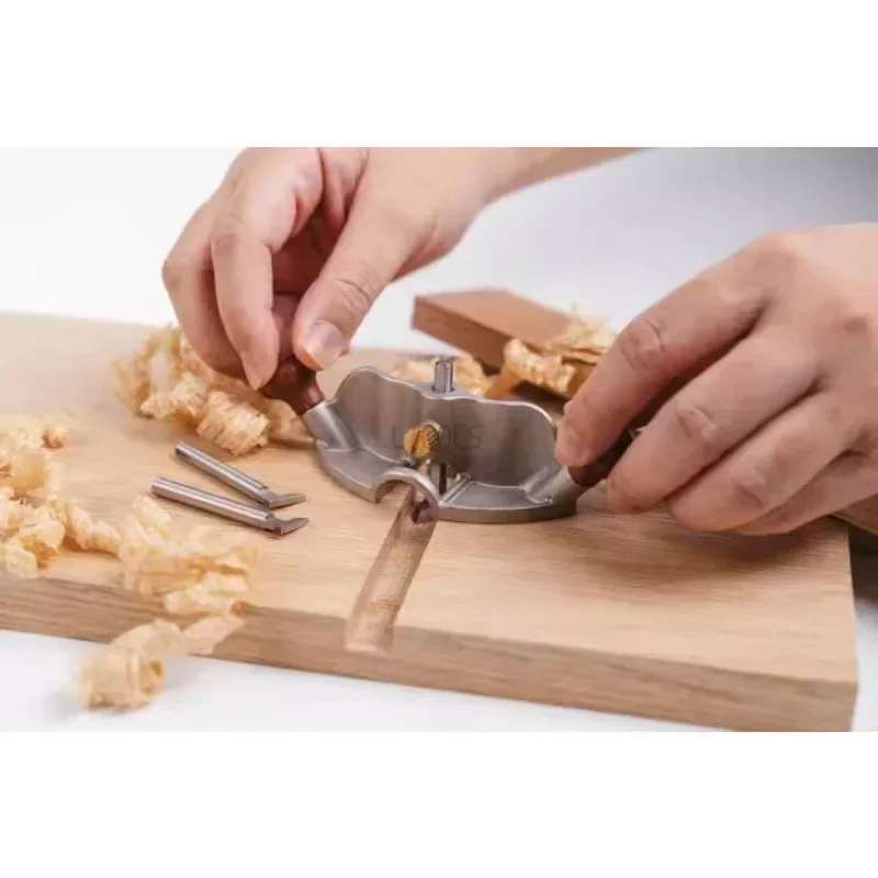 Woodworking Handheld Small Bottom Cleaning Planer Router Plane with Adjustment Knob Manual Slotting Planer Multifunctional Tool