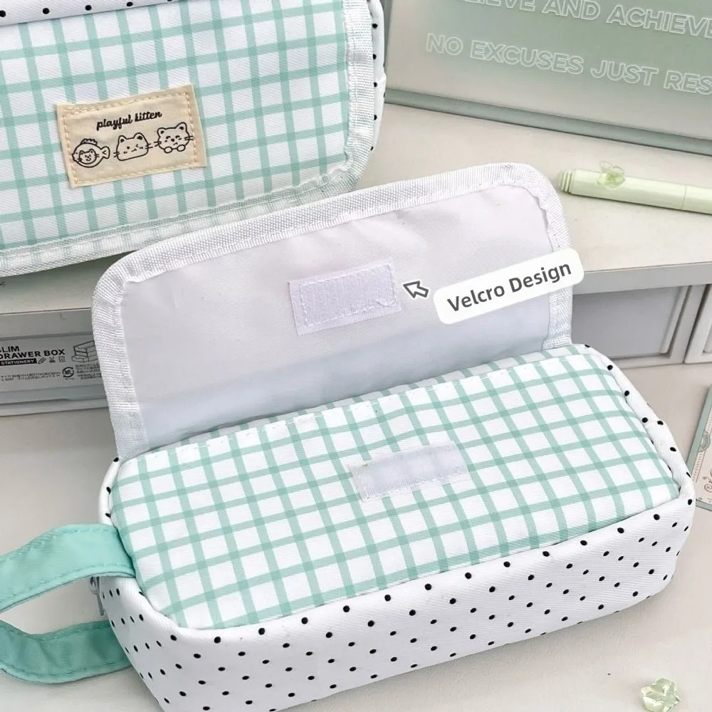 

Многофункциональный пенал в горошек, многослойная сумка для ручек большой емкости, органайзер для канцелярских принадлежностей, подарок