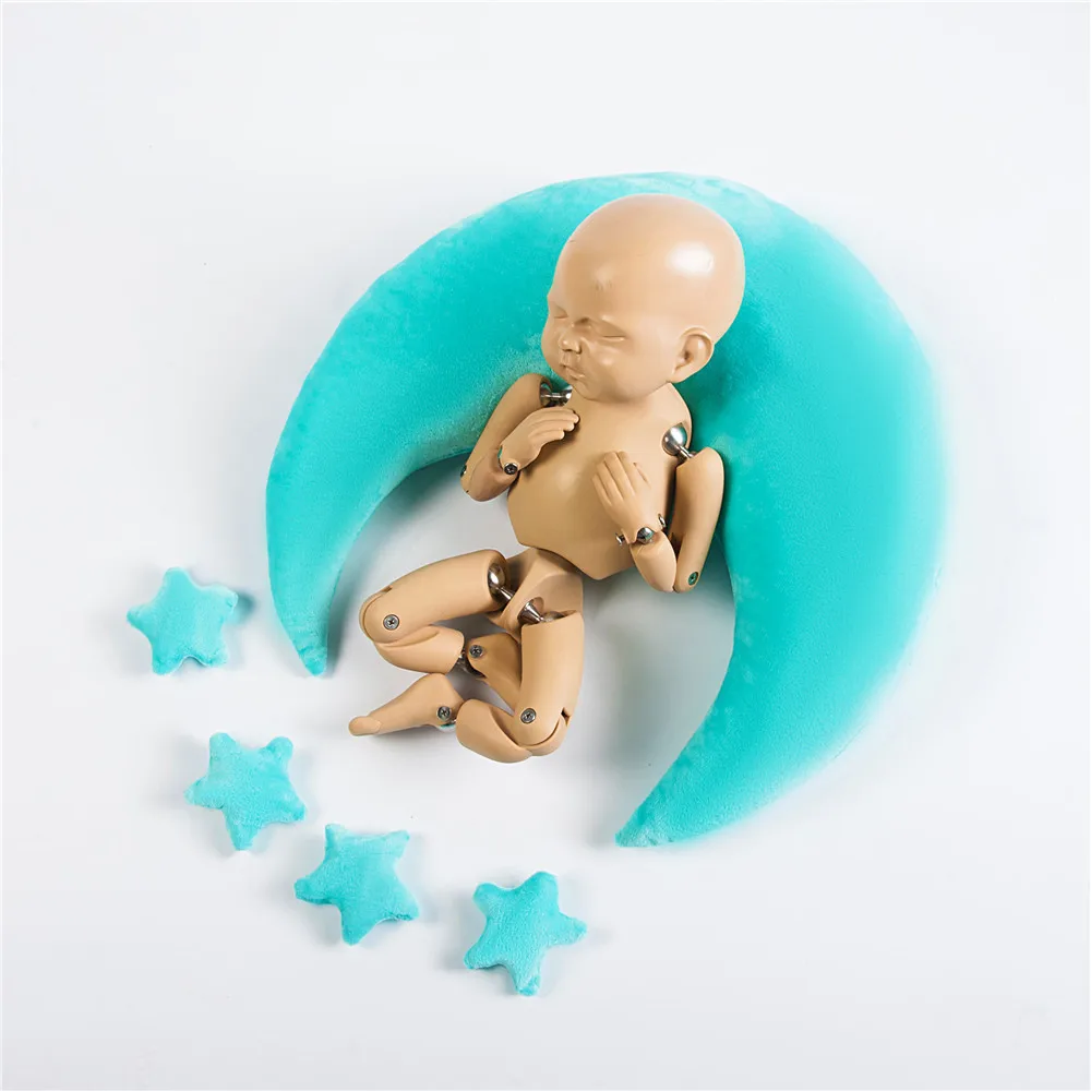 Shining Baby Photography Accessories Moon Pillow Stars Infant Shooting Props Posing Props Soft Auxiliary Pillow