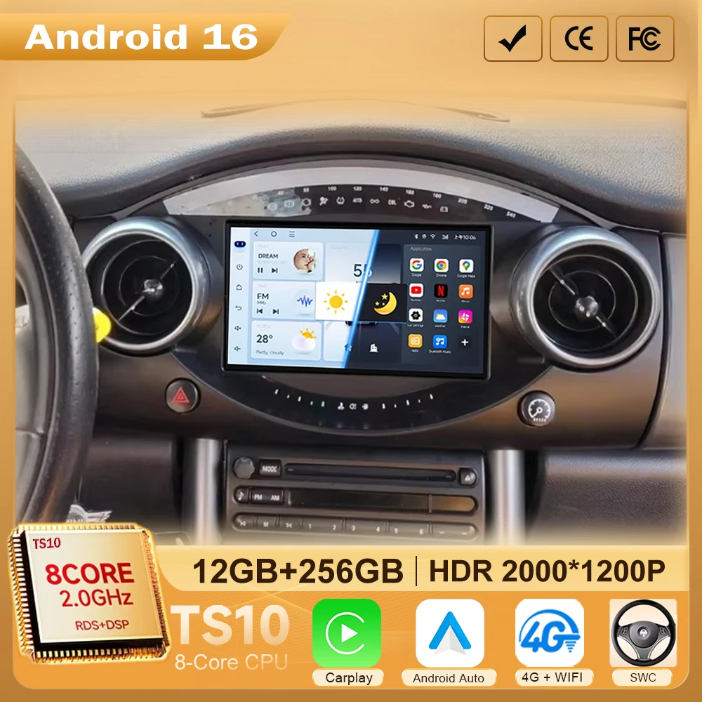 Car Radio For BMW Mini Cooper S R50 R52 R53 2004 -2007 Android Auto Video Player Carplay Multimedia Player 4G Head Unit 2din DVD