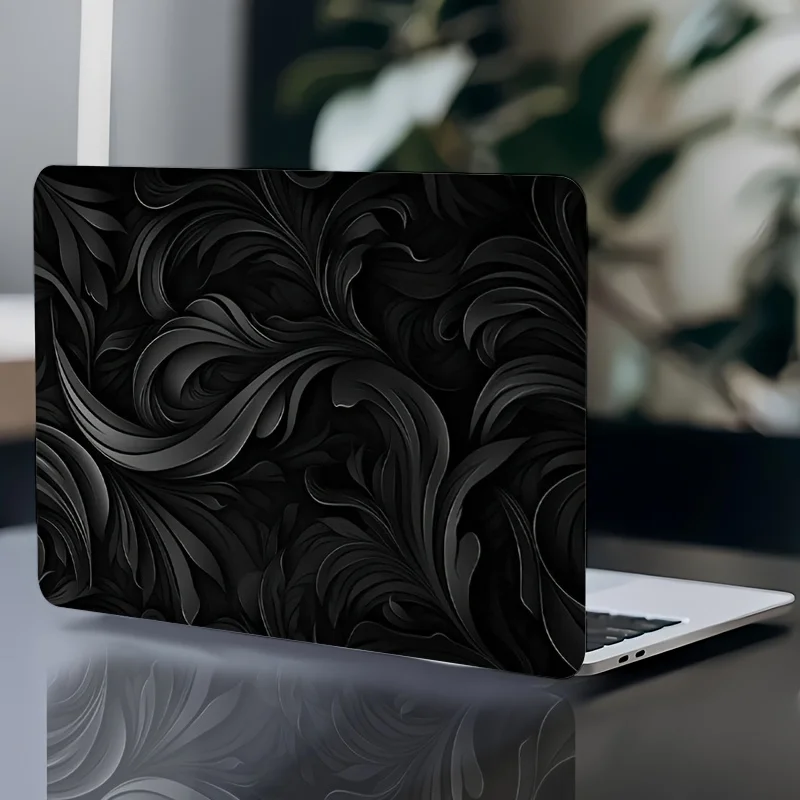 

Элегантный черный кожа для ноутбука с цветочным принтом, 2 шт. в упаковке — дизайн с принтом, материал ПВХ, идеально подходит для ноутбуков, модные аксессуары