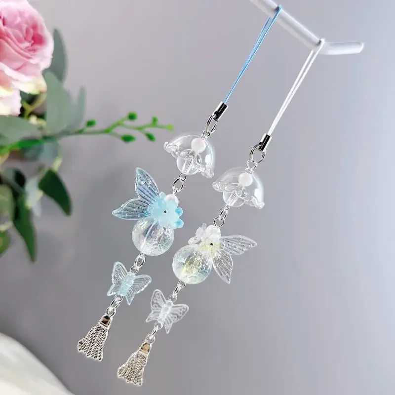 الحلو Y2K الفراولة حبة الرياح الرنين سلسلة الهاتف جراب هاتف الهاتف سحر قلادة حقيبة أنيقة قلادة الديكور المفاتيح