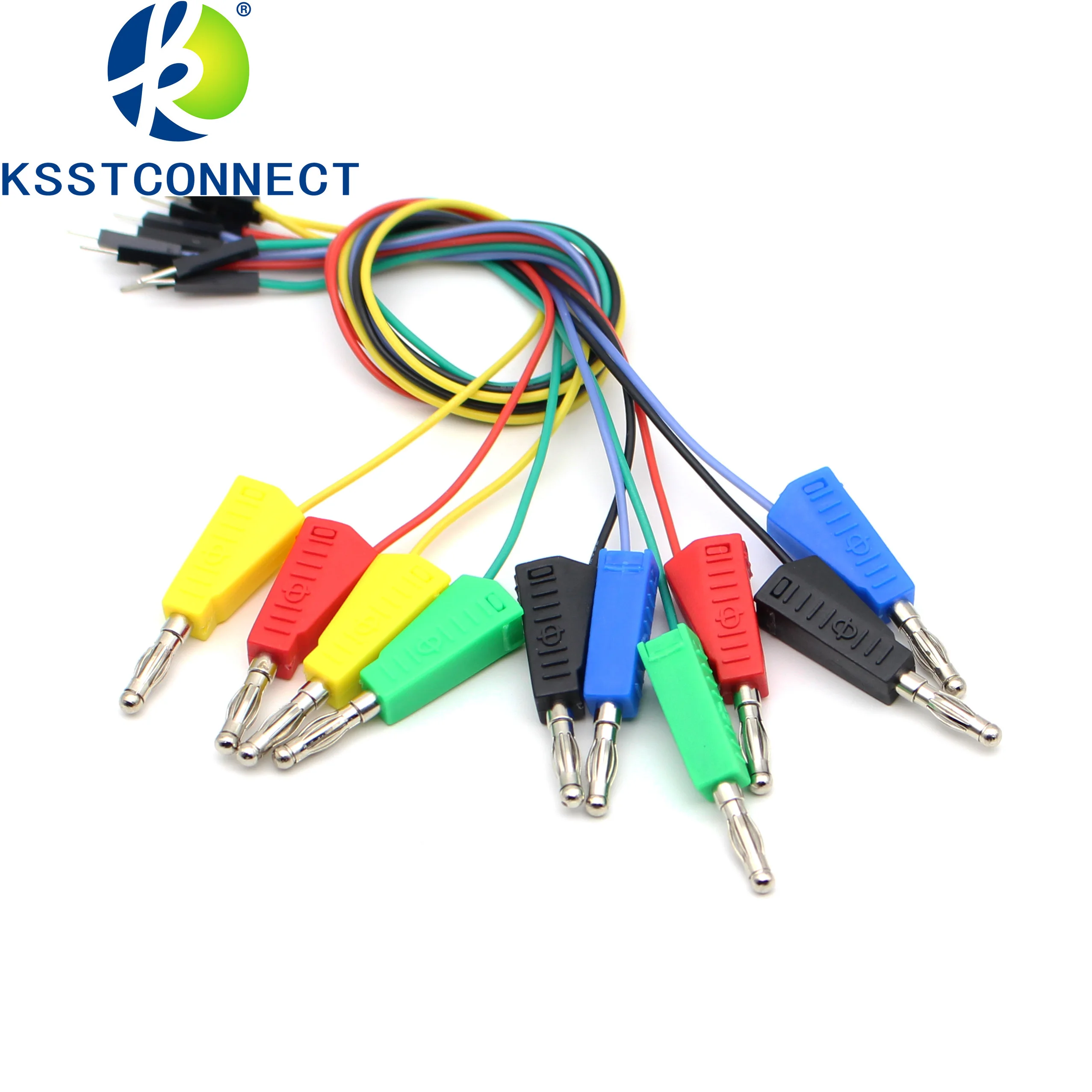 Imagem -06 - Cabo Jumper de Silicone Dupont para Osciloscópio Breadboard Fio 26awg Kit de Teste Eletrônico Faça Você Mesmo Masculino e Feminino para Plugue Banana Empilhável
