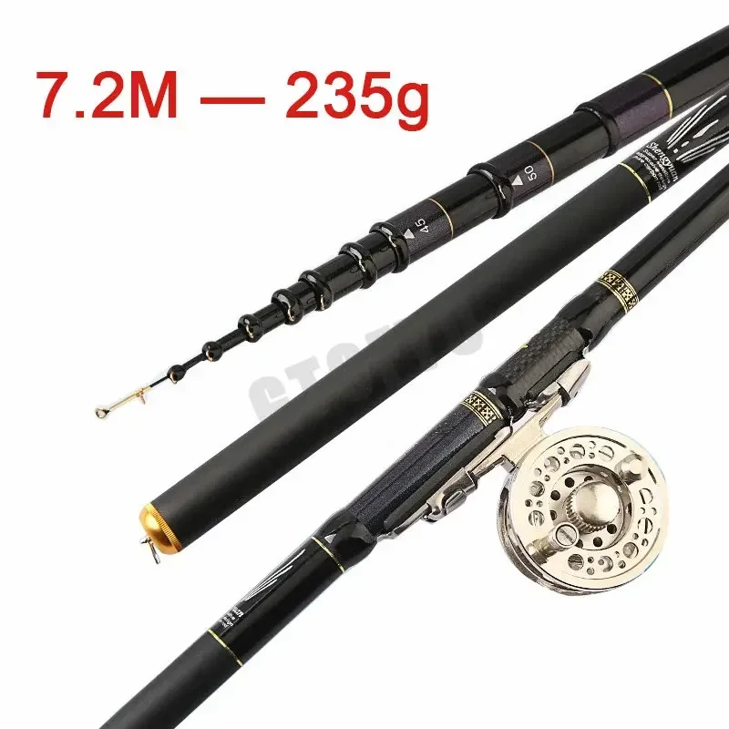 

4.5M,5.4M,6.3M,7.2M Adjustable Positioning Fishing Rod Telescopic Portable Carbon Fishing Spinning Ultra Light Hard Stream Rod