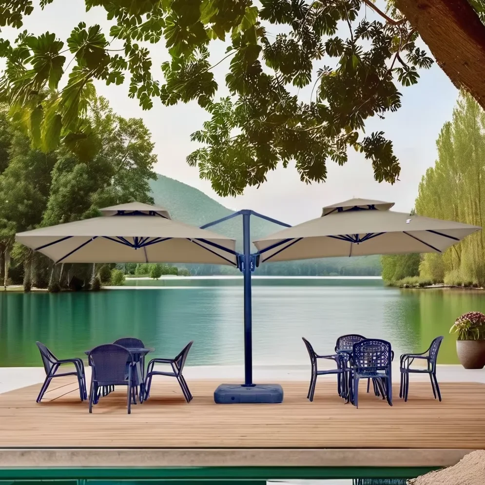 

High Quality Commercial LED Sunshade Umbrella 3m Aluminum Patio Outdoor Terrace Furniture Beach Hotels Gardens Swimming Pools