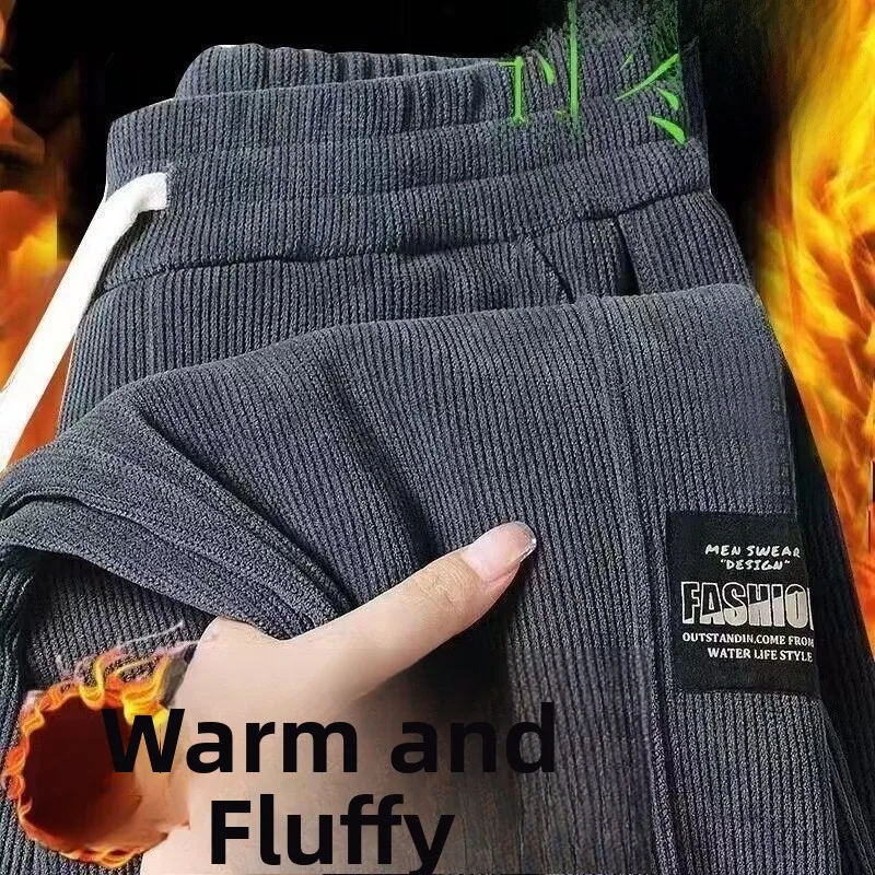 

Осень-зима мужские вельветовые брюки на подкладке повседневные свободные брюки молодежные износостойкие прочные эластичные длинные брюки