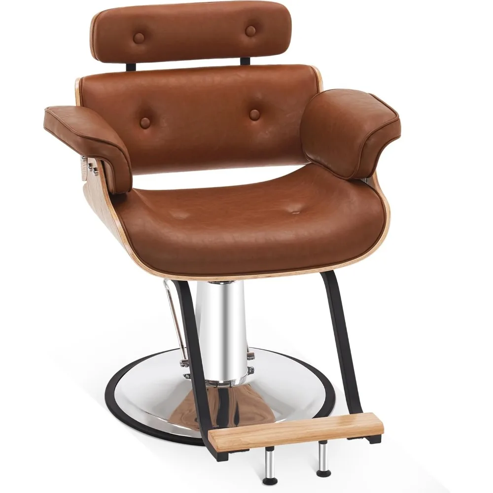 

Деревянное кресло для салона Bend, гидравлическое кресло для стрижки волос, косметическое спа-оборудование для укладки волос 8261 (коричневый)