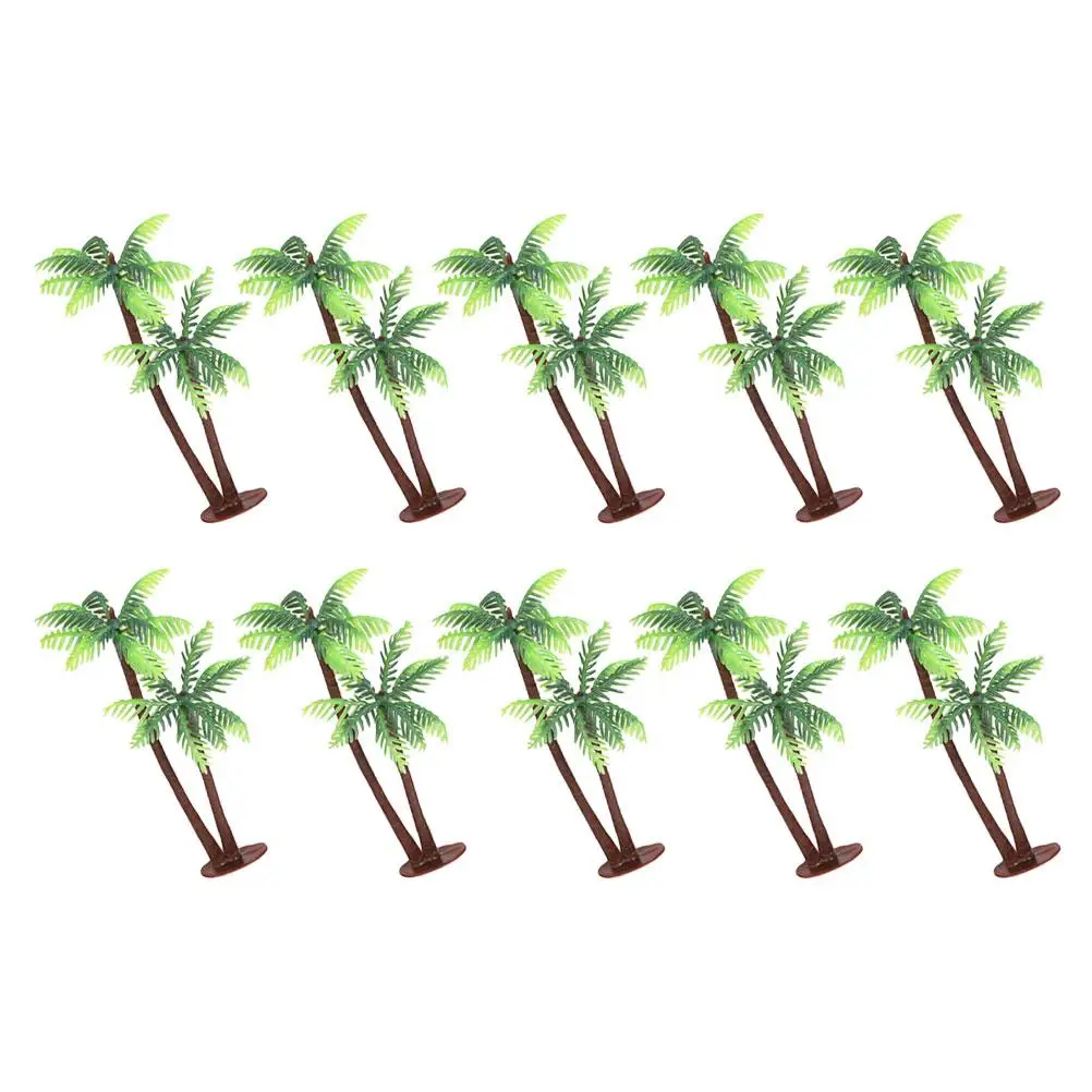 

10 Pcs Simulation Coconut Tree Decoration Home Office Photo Prop Fairy Garden Beach Artificial Mini Modeling Gift