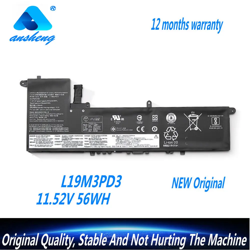 

NEW L19M3PD3 Laptop Battery For Lenovo IdeaPad S540-13ARE S540-13IM L19D3PD3 L19L3PD3 11.52V 56Wh