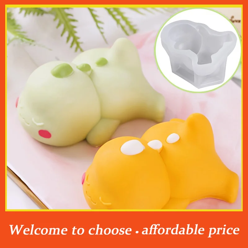 。Cute Cartoon Jelly Cake Cake Mold Cake Decoration Baking Bakery Tool Lying Dragon Kitty Milk Pudding Silicone Mold Custard Mold