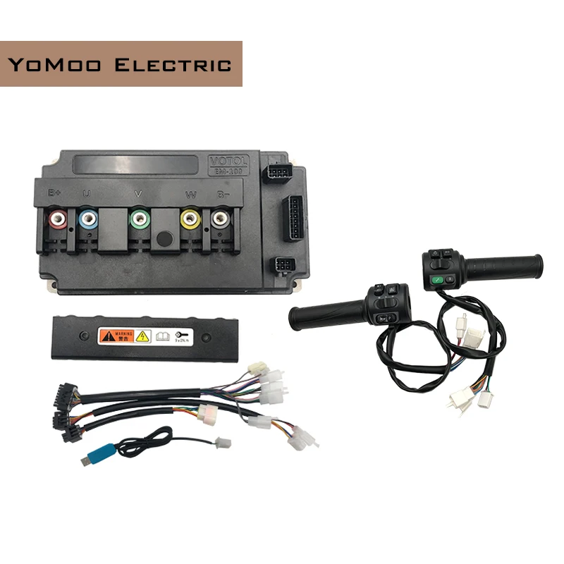 

VOTOL EM-100 72V 120A Peak Phase 300A 2KW 3KW Hall Brushless DC Controller For QS Wheel Hub Mid-Drive Motor