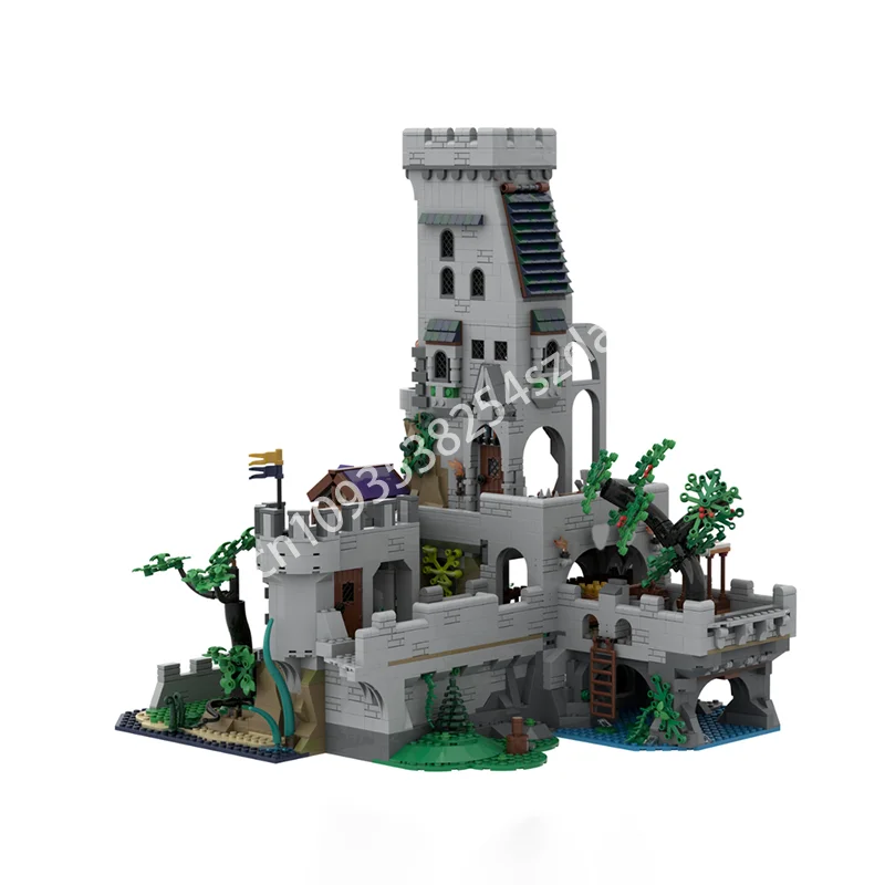 

1123pcs MOC Red Dragon Keep Backhalf Castle Building Blocks Hands-on ability up Adult Christmas toy Gift Children's