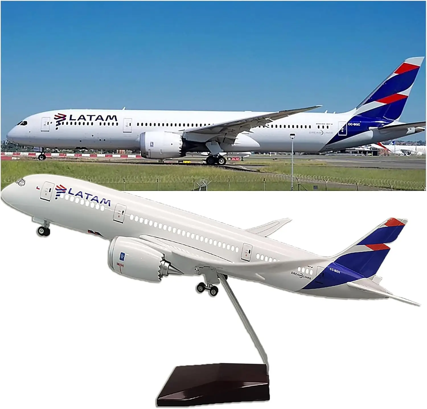 

43cm LATAM B787 Dreamliner Model Plane Toy 787 Chile Simulation Civil Aircraft Model W Light and Wheel for Collection Gifts