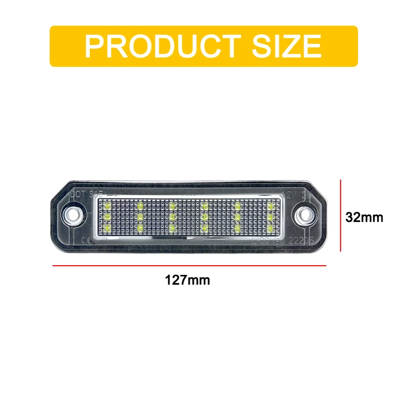 12V LED License Number Plate Light Assembly For Honda Civic EJ/EG/EK Series 91-00 CR-X Del Sol 95-98 Integra SJ EK3 96-98